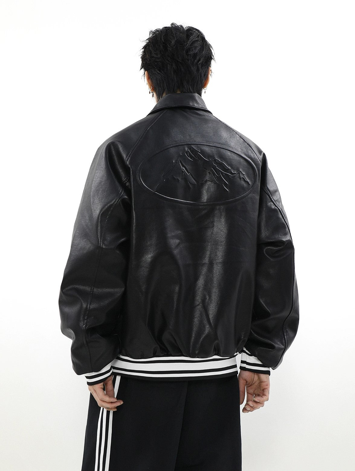Oversize Raglan-sleeve PU Leather Jacket WN2991