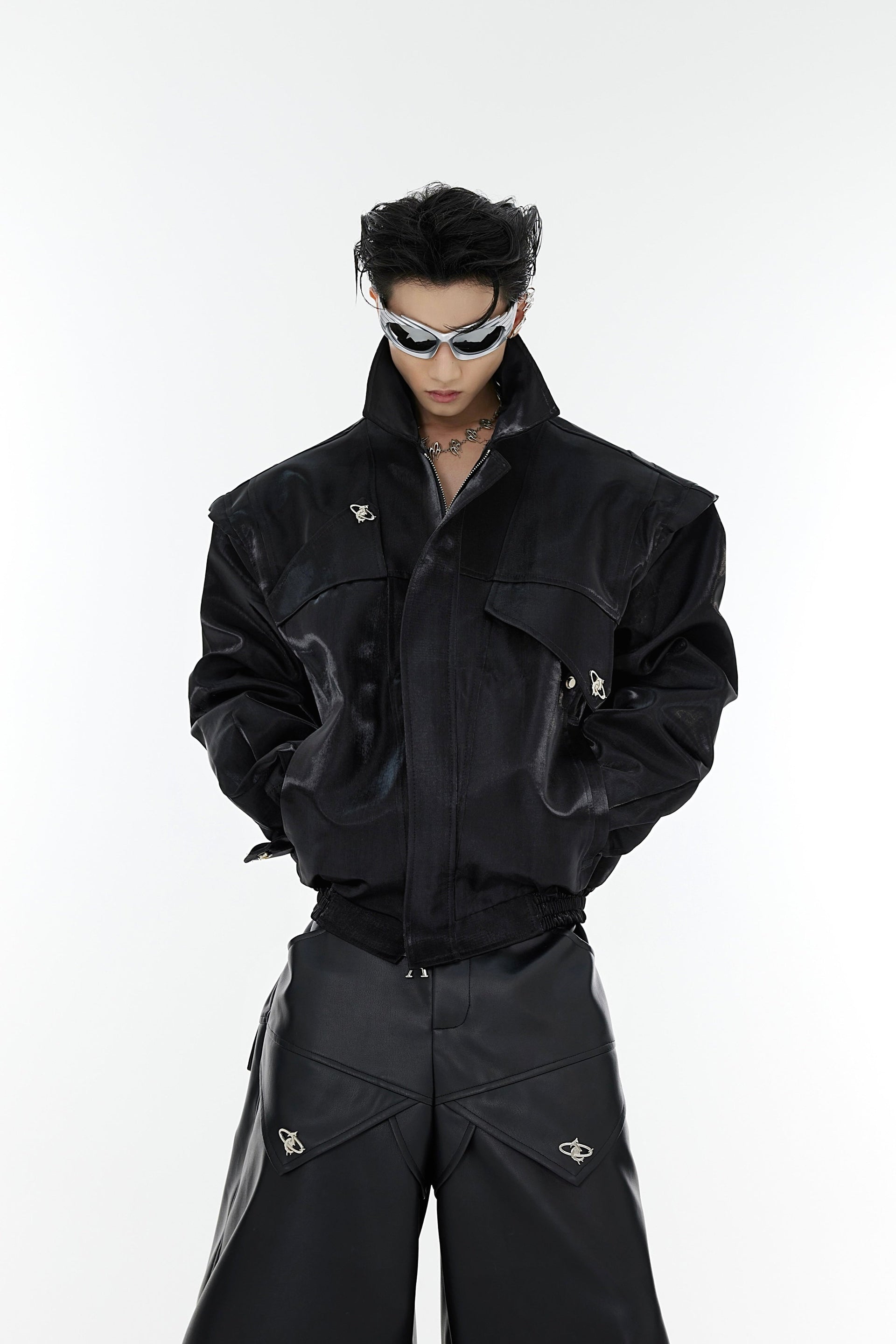 Oversize Shoulder-pads PU Leather Jacket WN2019 – WONDER NOAH