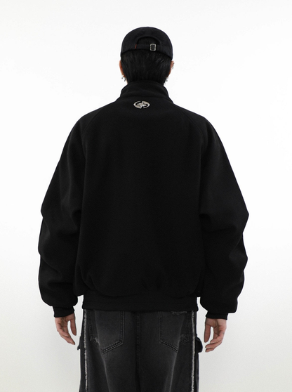 Oversize Standing-collar Wool-like Puffer Jacket WN3012