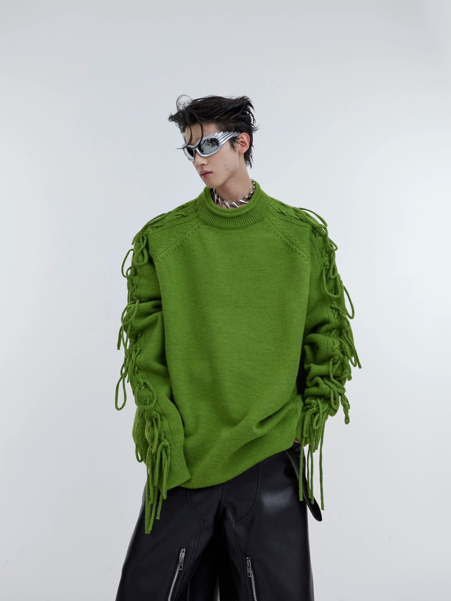 Oversize Tassel Design Knit Sweater WN2963