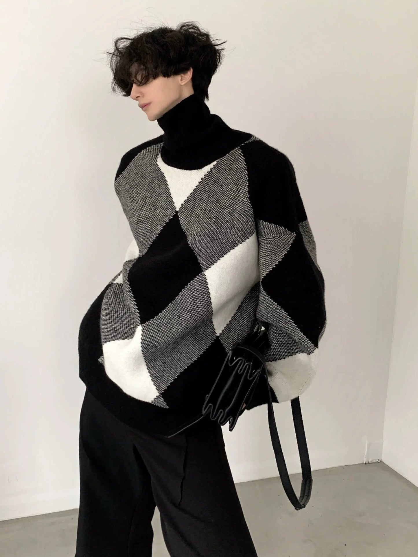 Oversize Turtle Neck Knit Sweater WN2677