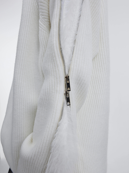 Oversize Zipper Design Knit Sweater WN2961