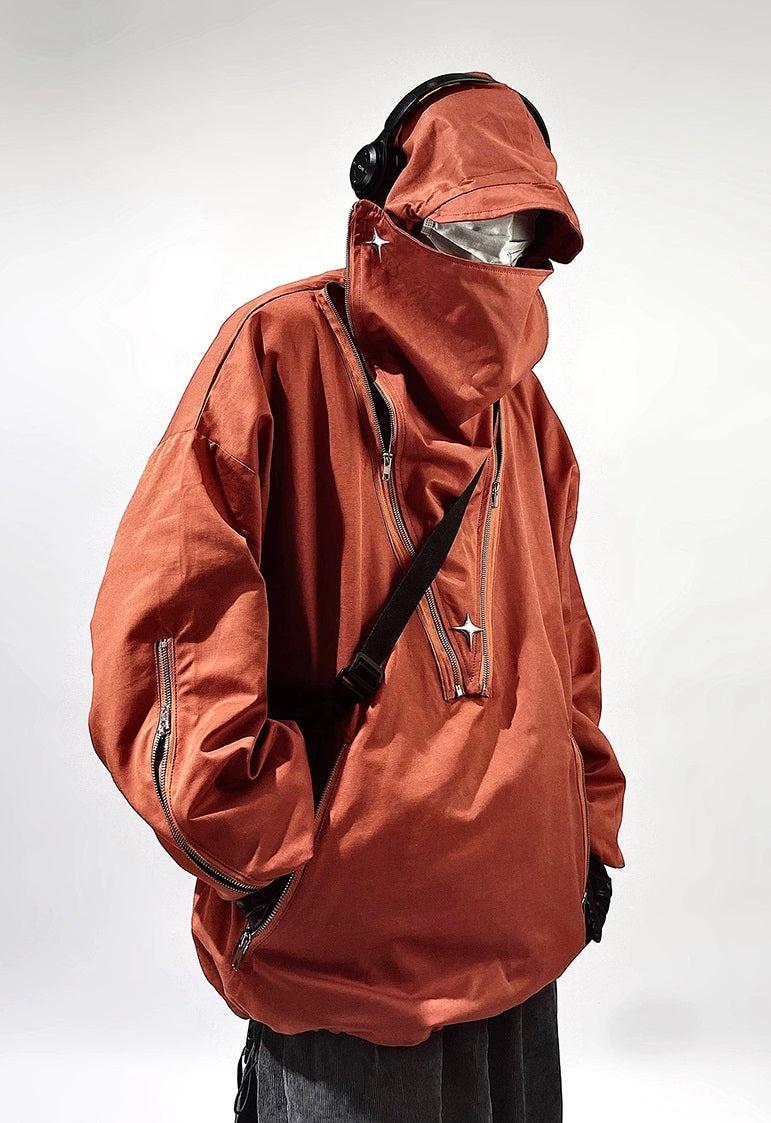 Oversize Zipper Hooded Jacket WN2193
