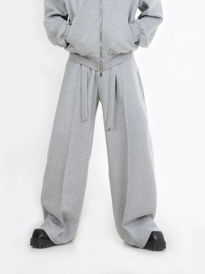 Oversize Zipper Hoodie & Wide-leg Sweatpants Setup WN4436