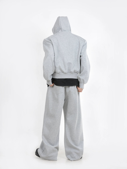 Oversize Zipper Hoodie & Wide-leg Sweatpants Setup WN4436