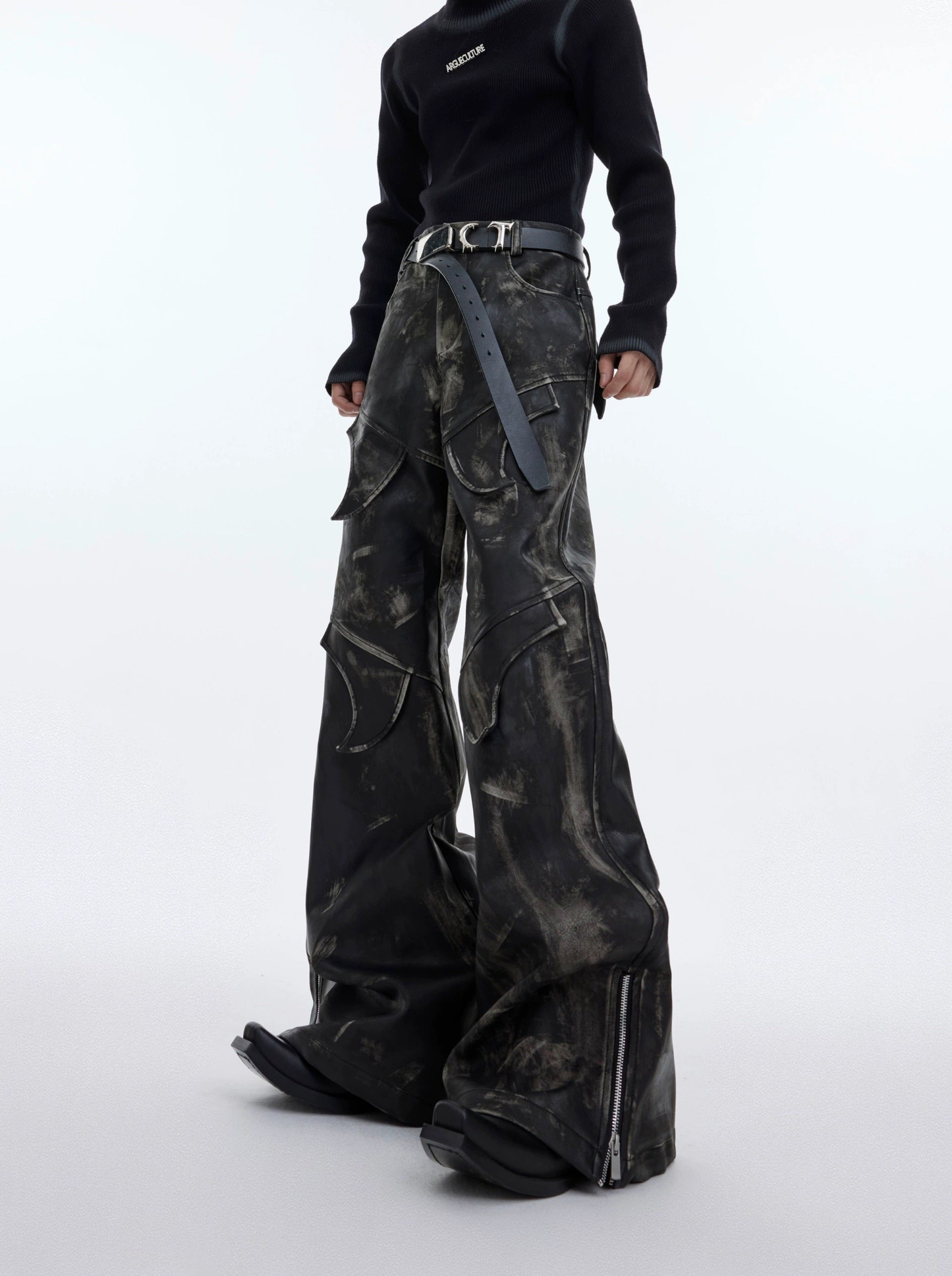 PU Leather Flared Pants WN3304