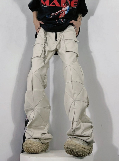 Pleats Design Zipper Pants WN3213