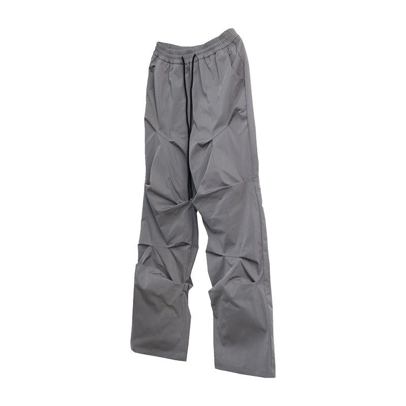 Pleats Wide-leg Straight Elastic Casual Pants WN1551