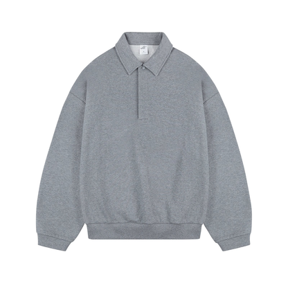 Polo Collar Loose Basic Sweatshirt WN4310