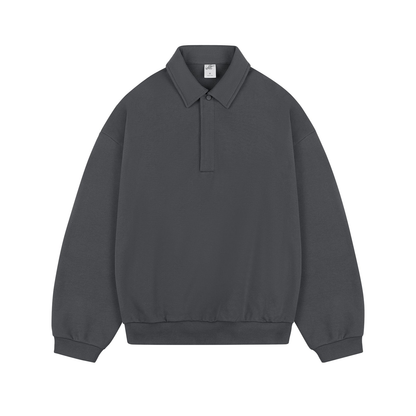 Polo Collar Loose Basic Sweatshirt WN4310
