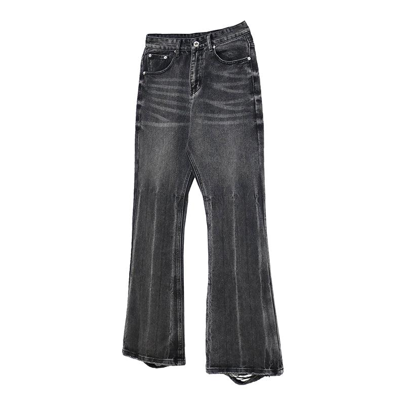 Raw Heel Ripped Hole Denim Jeans WN1590