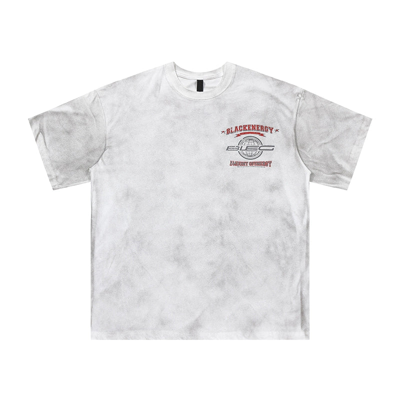 Retro Dirty Dyed Print Short Sleeve T-Shirt WN4120