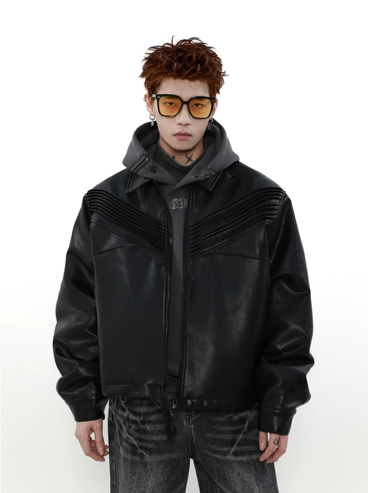 Short PU Leather Jacket WN4105