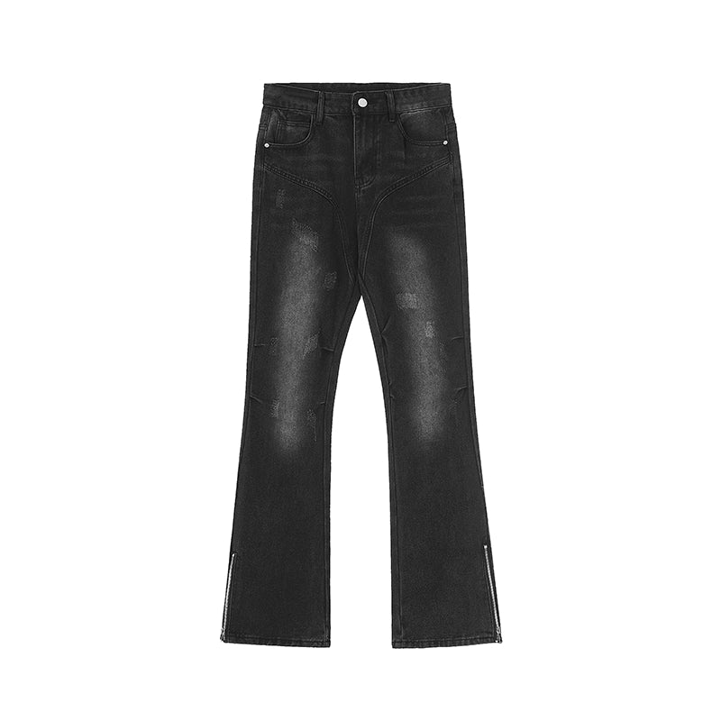 Side Zipper Denim Jeans WN3214