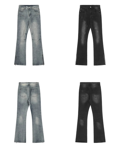 Side Zipper Denim Jeans WN3214