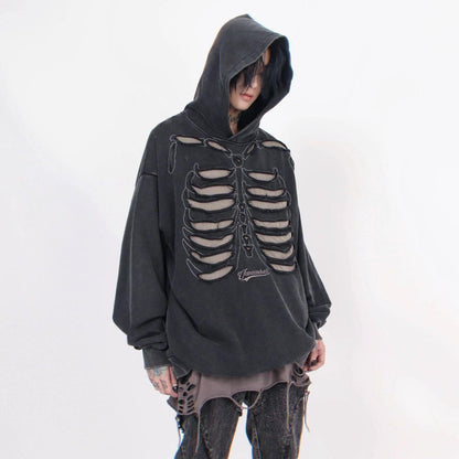 Skeleton Design Oversize Hoodie WN2088