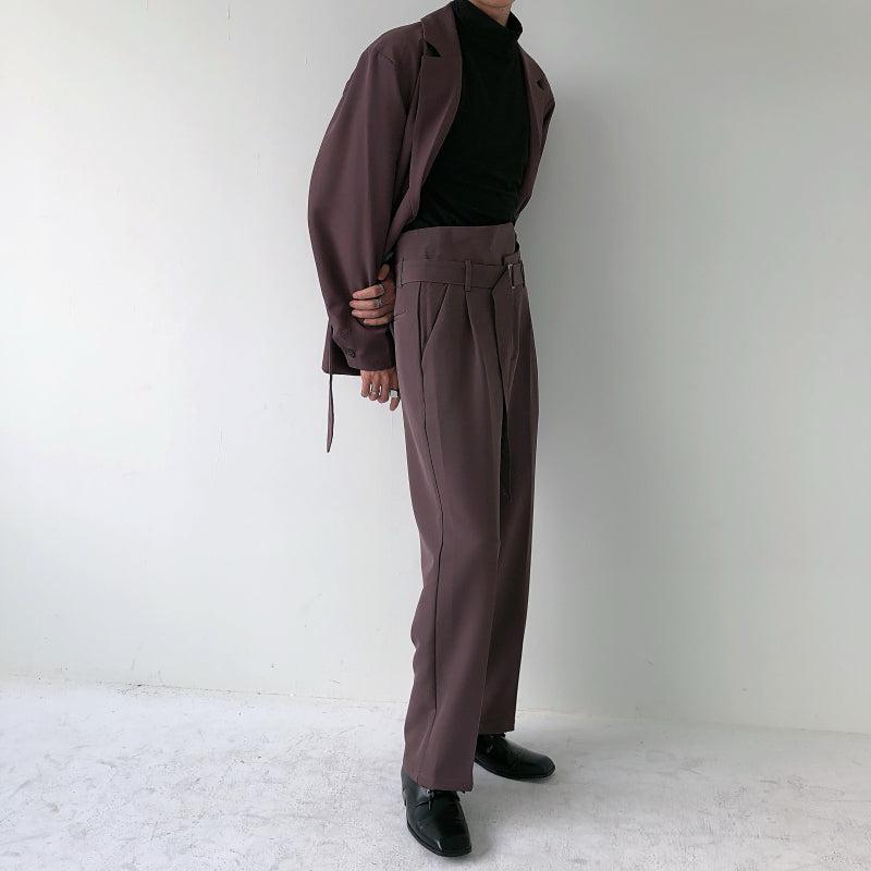 Speed Shipping】Oversize Belted Tailored Jacket & High Waist 