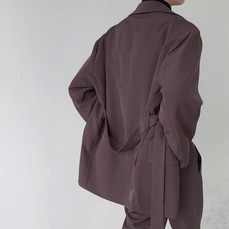 Speed Shipping】Oversize Belted Tailored Jacket & High Waist 