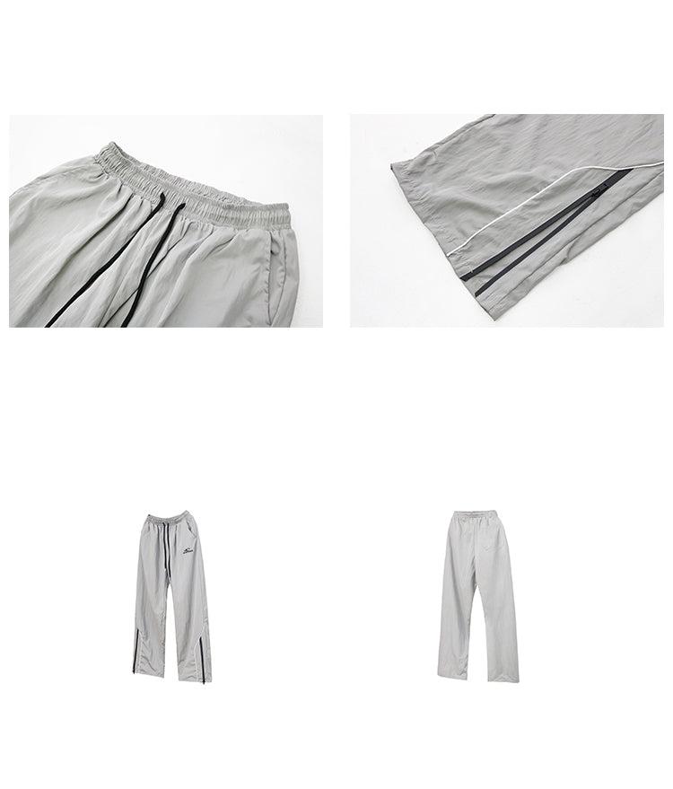 Soprty Wrinkle Wide-leg Zipper Casual Pants WN1547