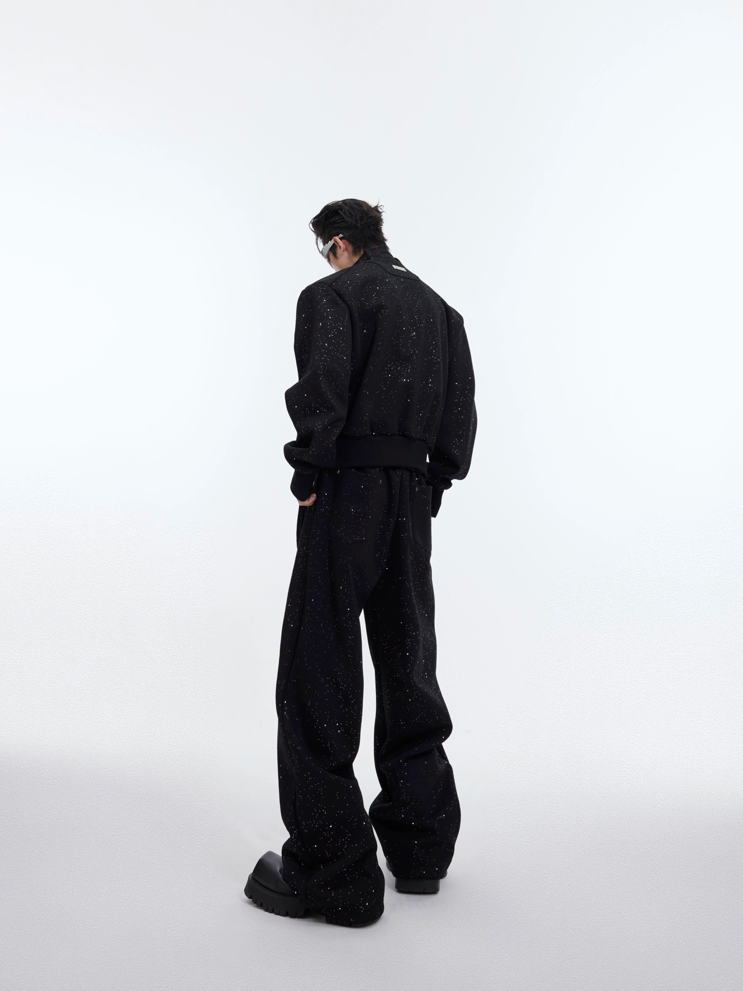 Standing-Collar Zipper Jacket & Wide-leg Sweatpants Set up WN4045