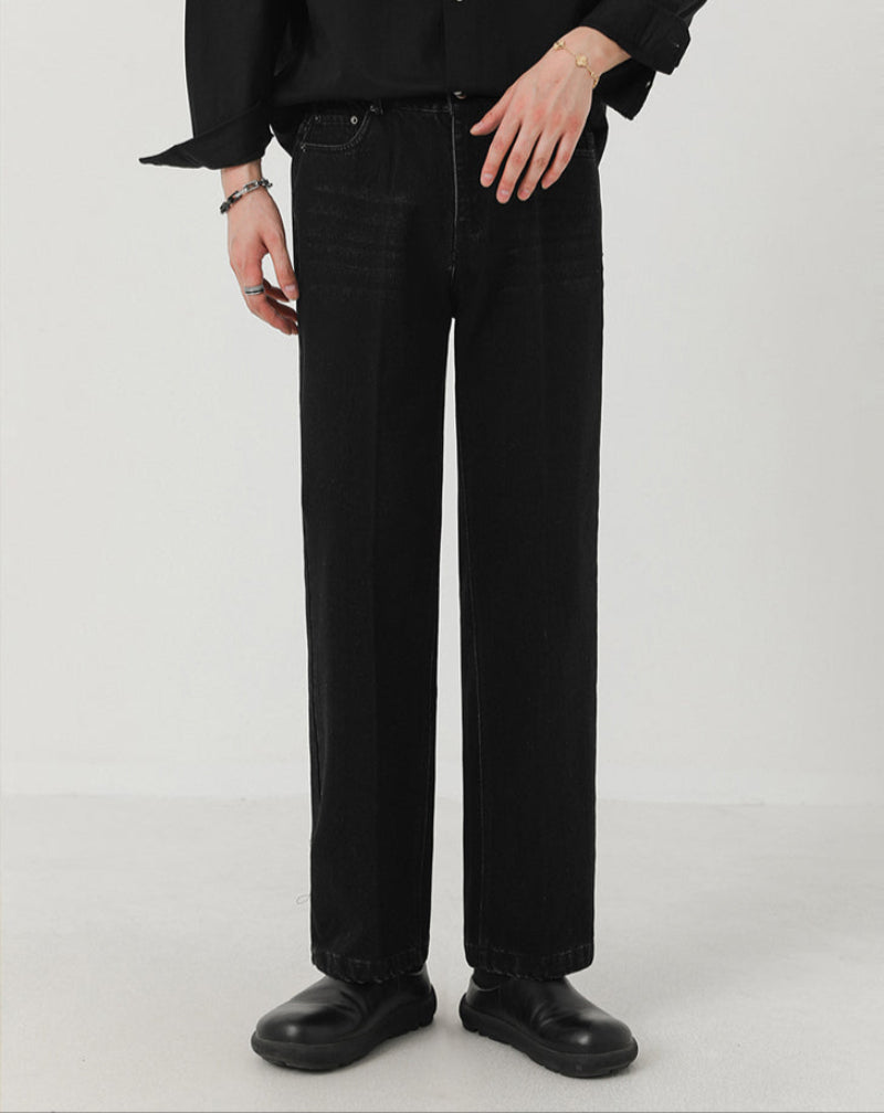 Washed Straight Denim Jeans WN21262