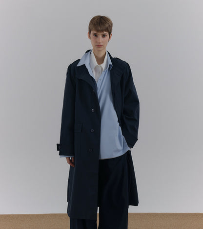 Fake Layered Back Flap Trench Coat WN21640