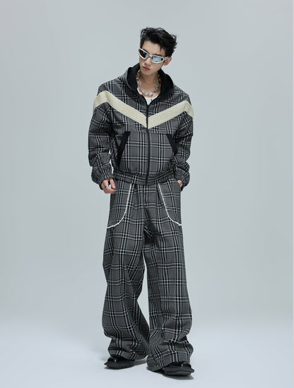 Reversible Houndstooth Pearl Design Hoodie & Pants Setup WN21703