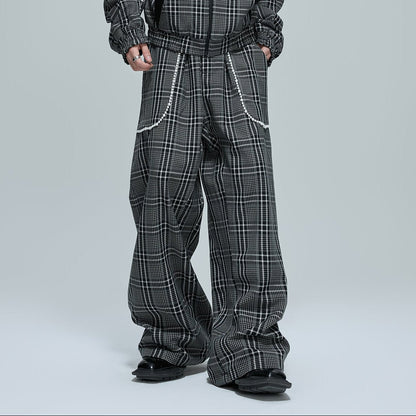 Reversible Houndstooth Pearl Design Hoodie & Pants Setup WN21703