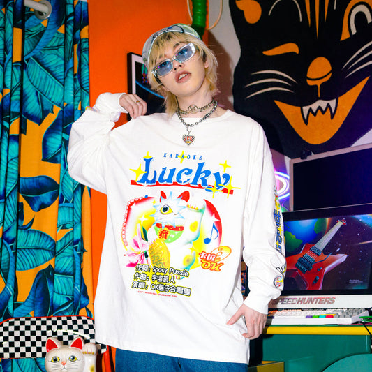 Oversize Letter Print Long Sleeve T-Shirt WN22242