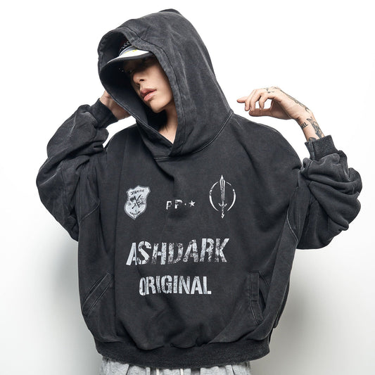 Letter Print Cropped Oversize Hoodie WN22968