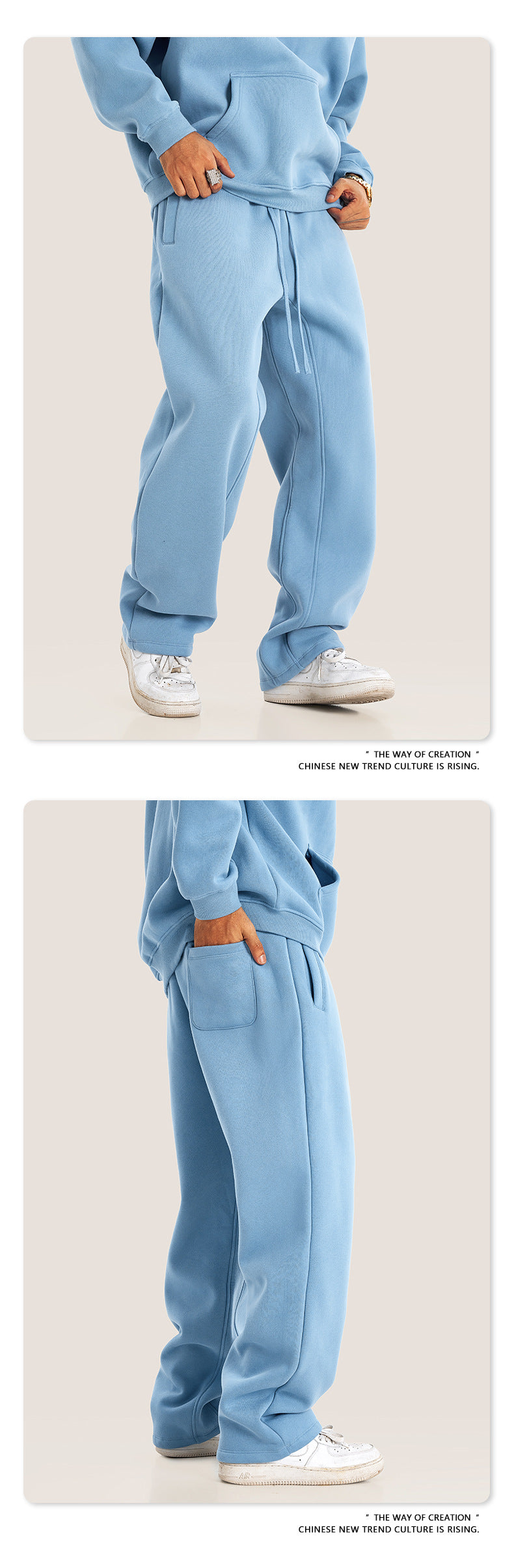 Fleece Lining Pullover Hoodie & Sweatpants Setup WN23117