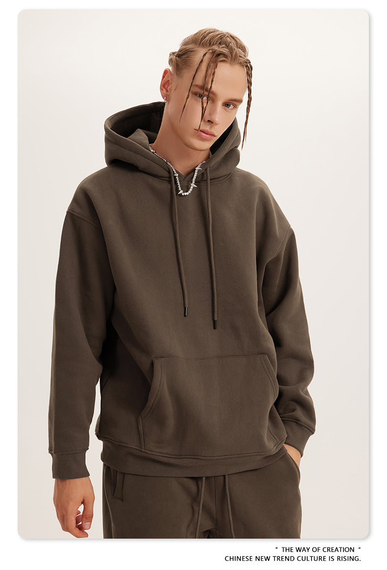 Fleece Lining Pullover Hoodie & Sweatpants Setup WN23117