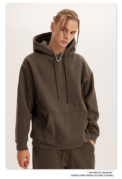 Fleece Lining Pullover Hoodie & Sweatpants Setup WN23117