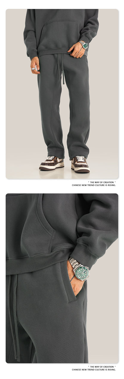 Fleece Lining Pullover Hoodie & Sweatpants Setup WN23117