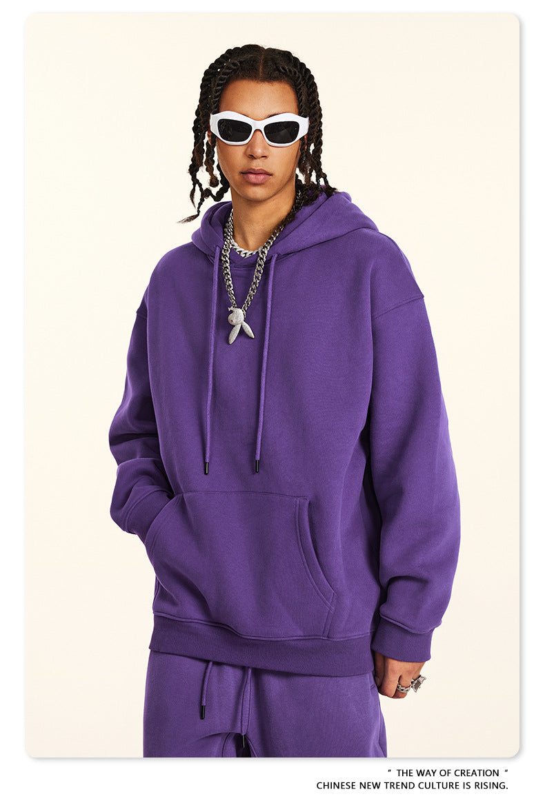 Fleece Lining Pullover Hoodie & Sweatpants Setup WN23117