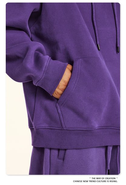 Fleece Lining Pullover Hoodie & Sweatpants Setup WN23117