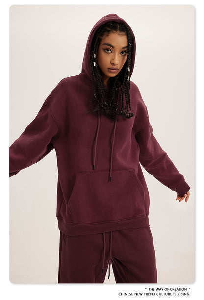 Fleece Lining Pullover Hoodie & Sweatpants Setup WN23117