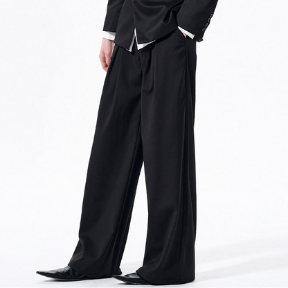 Oversize Waist-Cinched Tailored Jacket & Trousers Setup WN23272