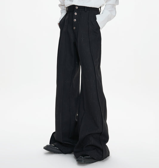 Waist-Cinched Shoulder-Pad Double-Breasted Tailored Jacket & Pleats Trousers Setup WN23310