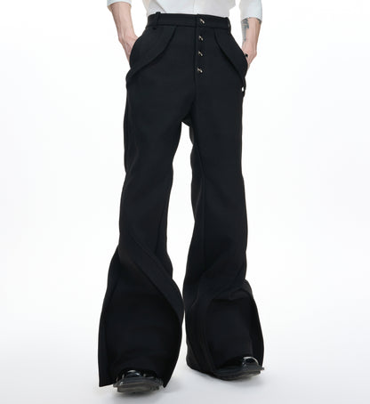 Deconstructed High-Waist Flare Trousers WN23319