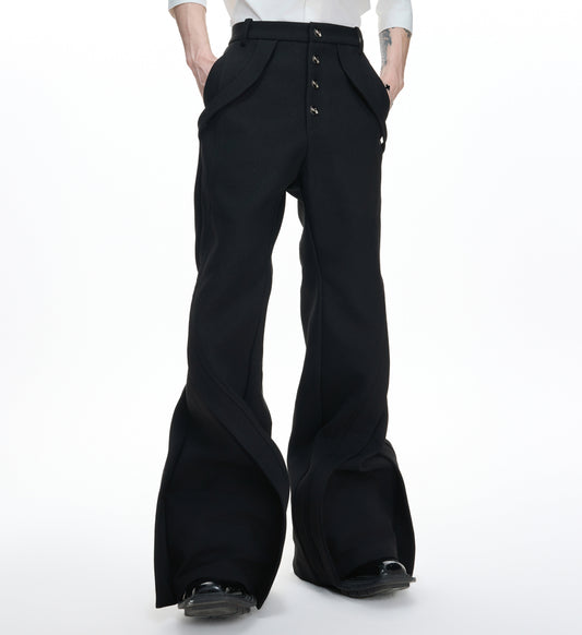 Deconstructed High-Waist Flare Trousers WN23319