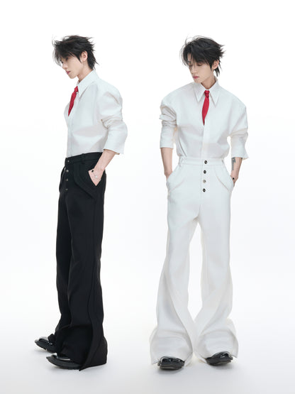 Deconstructed High-Waist Flare Trousers WN23319