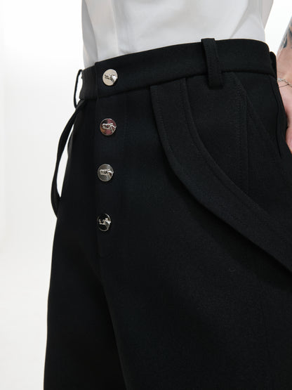 Deconstructed High-Waist Flare Trousers WN23319