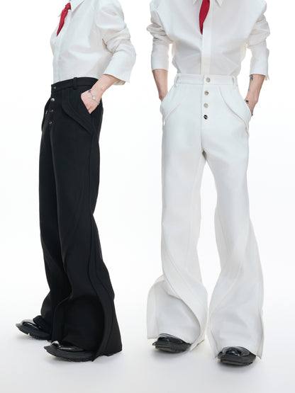 Deconstructed High-Waist Flare Trousers WN23319
