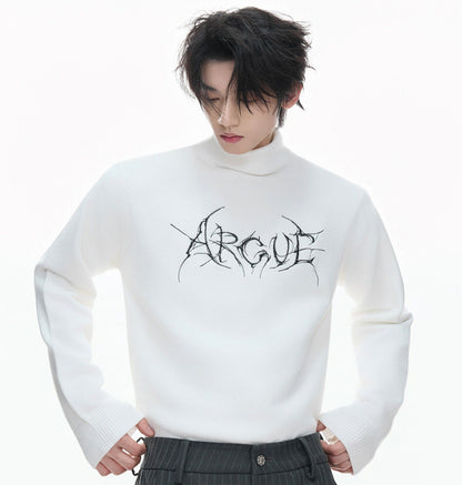 Modal Wool Semi-High-Neck Knit Sweater WN23326