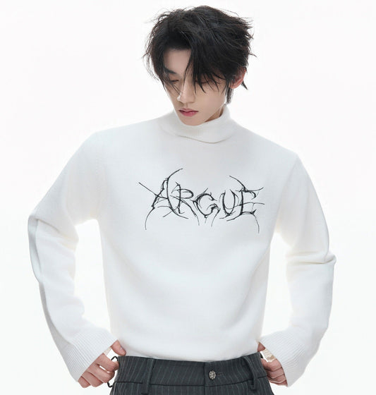 Modal Wool Semi-High-Neck Knit Sweater WN23326