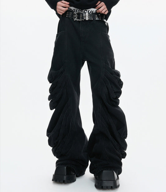 Heavy Craft Deconstruct Wash Stacked Straight Denim Jeans WN23327