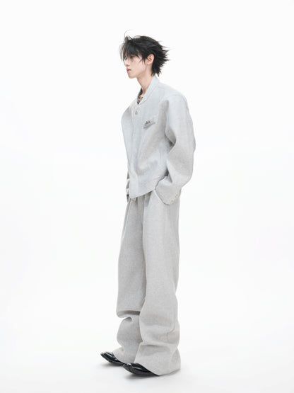 Thin Short Jacket & Curved Wide Pants Setup WN23329