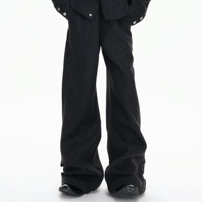 Thin Short Jacket & Curved Wide Pants Setup WN23329