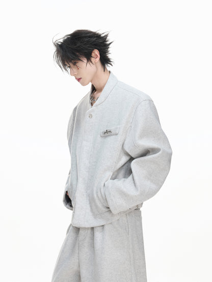 Thin Short Jacket & Curved Wide Pants Setup WN23329